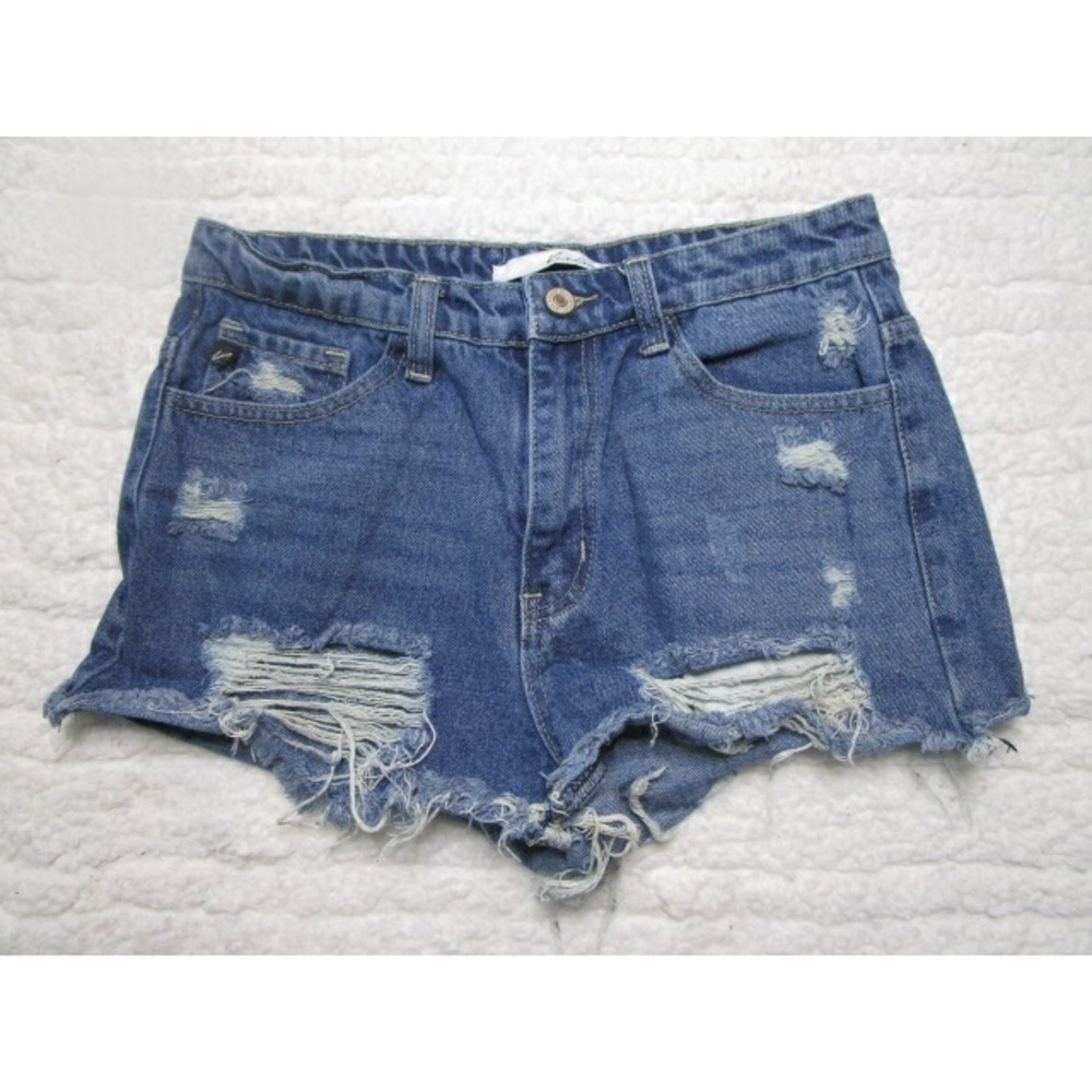 Kancan Denim Shorts Size Small Womens Jeans Cut Off Distressed Mid Rise